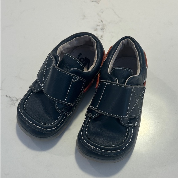 See Kai Run Navy Kids Moccasins - Picture 1 of 2